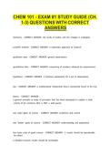 CHEM 101 - EXAM -1 STUDY GUIDE &lpar;CH&period; 1-3&rpar; QUESTIONS WITH CORRECT ANSWERS