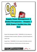 Supply Chain Management&colon; A Global Perspective Chapter 1 Study Guide &vert; 100&plus; Exam Questions & Answers &vert; SCM Fundamentals&comma; Bullwhip Effect&comma; Globalization&comma; Logistics&comma; Lean Supply Chains & Supply Chain Strategy