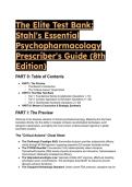 2026&sol;2027 The Elite Test Bank&colon; Stahl&rsquo;s Essential Psychopharmacology Prescriber&rsquo;s Guide &lpar;8th Ed&rpar; &vert; 22&plus; S-Tier QA