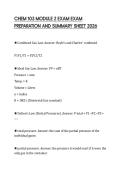 CHEM 103 MODULE 2 EXAM EXAM&NewLine;PREPARATION AND SUMMARY SHEET 2026&NewLine;