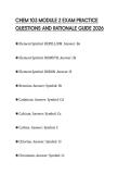 CHEM 103 MODULE 2 EXAM PRACTICE&NewLine;QUESTIONS AND RATIONALE GUIDE 2026