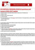 ATI Critical Thinking Test Bank&colon; Practice Q&A