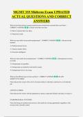 MGMT 335 Midterm Exam UPDATED &NewLine;ACTUAL QUESTIONS AND CORRECT &NewLine;ANSWERS