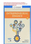 Solution Manual For Entrepreneurial Finance&comma; 7th Edition J&period; Chris Leach &lpar;Author&rpar;&comma; Ronald W&period; Melicher &lpar;Author&rpar;&vert; ISBN-13 978-0357442043&vert; Chapter 1-16 With Cases Products &Spatial Tech 