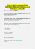 Software Quality Assurance Exam &NewLine;UPDATED ACTUAL QUESTIONS AND &NewLine;CORRECT ANSWERS