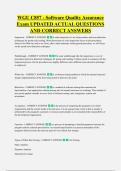 WGU C857 - Software Quality Assurance &NewLine;Exam UPDATED ACTUAL QUESTIONS &NewLine;AND CORRECT ANSWERS