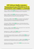 C857 Software Quality Assurance &ndash; &NewLine;Preassessment Exam UPDATED ACTUAL &NewLine;QUESTIONS AND CORRECT ANSWERS