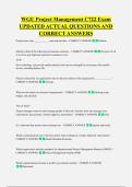 WGU Project Management C722 Exam &NewLine;UPDATED ACTUAL QUESTIONS AND &NewLine;CORRECT ANSWERS