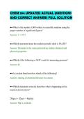 CHEM 104 UPDATED ACTUAL QUESTIONS&NewLine;AND CORRECT ANSWERS FULL SOLUTION