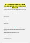 WGU Project Management C722 Exam &NewLine;UPDATED QUESTIONS AND CORRECT &NewLine;ANSWERS