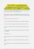 WGU D101 Cost and Managerial &NewLine;Accounting Exam UPDATED ACTUAL &NewLine;QUESTIONS AND CORRECT ANSWERS