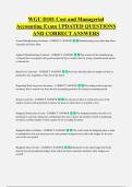 WGU D101 Cost and Managerial &NewLine;Accounting Exam UPDATED QUESTIONS &NewLine;AND CORRECT ANSWERS