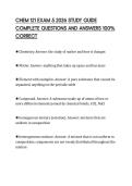 CHEM 121 EXAM 5 2026 STUDY GUIDE&NewLine;COMPLETE QUESTIONS AND ANSWERS 100&percnt;&NewLine;CORRECT&NewLine;