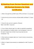 NJ Boating Exam State Certification Newest 2026 Questions and Correct Answers &lpar;Latest 2026 &sol; 2027 Update&rpar; Graded A&plus; Verified by Experts