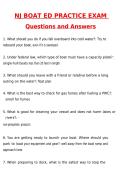 NJ Boat Ed Practice Exam Newest 2026 Questions and Correct Answers &lpar;Latest 2026 &sol; 2027 Update&rpar; Graded A&plus; Verified by Experts