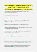 Pre-Assessment&colon; Business Acumen &lpar;PUWC&rpar; &NewLine;WGU Exam UPDATED ACTUAL &NewLine;QUESTIONS AND CORRECT ANSWERS