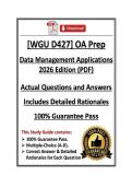 WGUD427&sol;WGU D427 &vert; Data Management Applications &vert; OA Prep &vert; 2026&sol;2027 Edition &lpar;PDF&rpar;