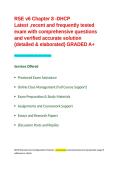 RSE v6 Chapter 8 -DHCP Latest &comma;recent and frequently tested exam with comprehensive questions and verified accurate solution &lpar;detailed & elaborated&rpar; GRADED A&plus;&period;