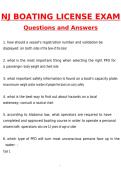 NJ Boating License Exam Newest 2026 Questions and Correct Answers &lpar;Latest 2026 &sol; 2027 Update&rpar; Graded A&plus; Verified by Experts