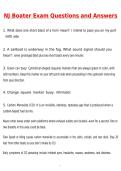 NJ Boater Exam Newest 2026 Questions and Correct Answers &lpar;Latest 2026 &sol; 2027 Update&rpar; Graded A&plus; Verified by Experts