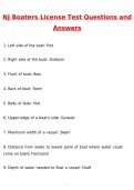 NJ Boaters License Test Newest 2026 Questions and Correct Answers &lpar;Latest 2026 &sol; 2027 Update&rpar; Graded A&plus; Verified by Experts