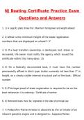 NJ Boating Certificate Practice Exam Newest 2026 Questions and Correct Answers &lpar;Latest 2026 &sol; 2027 Update&rpar; Graded A&plus; Verified by Experts