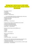 Oncology Exam 1 with all Correct & 100&percnt; Verified Answers &vert;Actual Complete Update &vert;Already Graded A&plus; &lpar;Just Released&rpar;