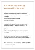 NUR 311 Final Exam Study Guide Questions With Correct Answers