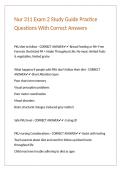 Nur 311 Exam 2 Study Guide Practice Questions With Correct Answers