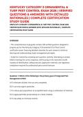 KENTUCKY CATEGORY 3 ORNAMENTAL & TURF PEST CONTROL EXAM 2026 &vert; VERIFIED QUESTIONS & ANSWERS WITH DETAILED RATIONALES &vert; COMPLETE CERTIFICATION STUDY GUIDE