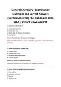 General Chemistry I Examination Questions and Correct Answers &lpar;Verified Answers&rpar; Plus Rationales 2026 Q&A &vert; Instant Download Pdf