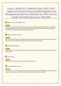 Exam 1&colon; NURS 663&sol; NURS663 &lpar;New 2026&sol; 2027 Update&rpar; Psychiatric Mental Health Diagnosis and Management II Review with Qs & As&vert; 100&percnt; Correct&vert; Grade A &lpar;Verified Answers&rpar; - Maryville