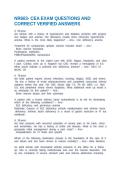 NR603- CEA EXAM QUESTIONS AND CORRECT VERIFIED ANSWERS