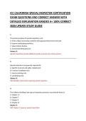  SPECIAL INSPECTOR CERTIFICATION &NewLine;EXAM QUESTIONS AND CORRECT ANSWER WITH &NewLine;DETAILED EXPLANATION GRADED A&plus; 100&percnt; CORRECT &NewLine;2026 UPDATE STUDY GUIDE 
