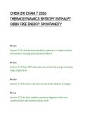 CHEM 210 EXAM 7 2026&NewLine;THERMODYNAMICS ENTROPY ENTHALPY&NewLine;GIBBS FREE ENERGY SPONTANEITY