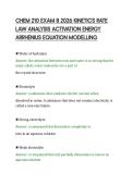 CHEM 210 EXAM 8 2026 KINETICS RATE&NewLine;LAW ANALYSIS ACTIVATION ENERGY&NewLine;ARRHENIUS EQUATION MODELLING