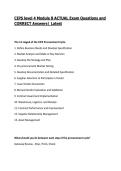CIPS level 4 Module 8 ACTUAL Exam Questions and CORRECT Answers&vert; Latest