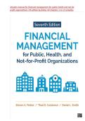 Solution Manual for Financial Management for Public Health&comma; and Not-for-Profit Organizations 7th Edition by Finkler&comma; Calabrese & Smith &vert;ISBN-13 978-1071835333 &vert; Verified Chapters 1 - 15 &comma; All Chapters  Complete