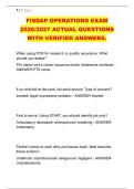FISDAP OPERATIONS EXAM &NewLine;2026&sol;2027 ACTUAL QUESTIONS &NewLine;WITH VERIFIED ANSWERS&period;
