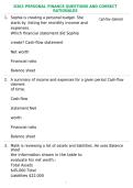 D363 PERSONAL FINANCE QUESTIONS AND CORRECT RATIONALES