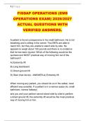 FISDAP OPERATIONS &lpar;EMS &NewLine;OPERATIONS EXAM&rpar; 2026&sol;2027 &NewLine;ACTUAL QUESTIONS WITH &NewLine;VERIFIED ANSWERS&period;