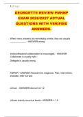 GEORGETTE REVIEW PMHNP &NewLine;EXAM 2026&sol;2027 ACTUAL &NewLine;QUESTIONS WITH VERIFIED &NewLine;ANSWERS&period; 