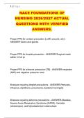 NACE FOUNDATIONS OF &NewLine;NURSING 2026&sol;2027 ACTUAL &NewLine;QUESTIONS WITH VERIFIED &NewLine;ANSWERS&period;