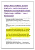 Georgia Water Treatment Operator &NewLine;Certification Examination Questions &NewLine;And Correct Answers &lpar;Verified Answers&rpar; &NewLine;Plus Rationales 2026 Q&A &vert; Instant &NewLine;Download Pdf 