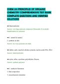 CHEM 219 PRINCIPLES OF ORGANIC&NewLine;CHEMISTRY COMPREHENSIVE TEST BANK&NewLine;COMPLETE QUESTIONS AND VERIFIED&NewLine;SOLUTIONS&NewLine;