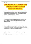 NFPA 70E FINAL EXAM 2026&sol;2027 &NewLine;ACTUAL QUESTIONS WITH &NewLine;VERIFIED ANSWERS&period; 