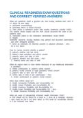CLINICAL READINESS EXAM QUESTIONS AND CORRECT VERIFIED ANSWERS
