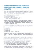 HURST READINESS EXAM &lpar;PRACTICE&rpar; QUESTIONS AND CORRECT VERIFIED ANSWERS