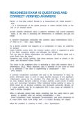 READINESS EXAM &num;2 QUESTIONS AND CORRECT VERIFIED ANSWERS