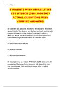 STUDENTS WITH DISABILITIES &NewLine;CST NYSTCE &lpar;060&rpar; 2026&sol;2027 &NewLine;ACTUAL QUESTIONS WITH &NewLine;VERIFIED ANSWERS&period; 